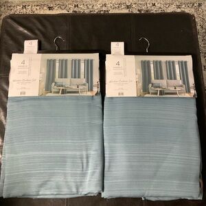 Blue 30x84 in curtains. 2 sets of 4 for $90 or 1 set of 4 for 50